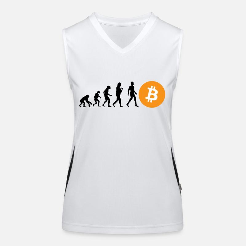 Krypto Evolution of BTC Bitcoin Funktionelles Kontrast-Tank Top für Frauen