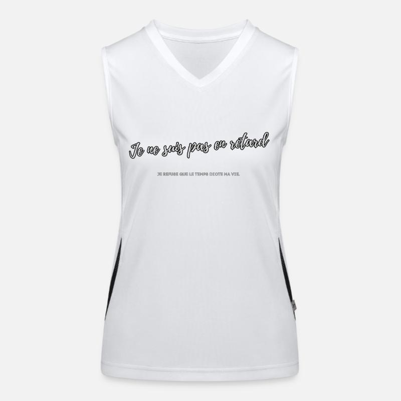 Delay dictatorship - Women's Functional Contrast Tank Top - white/black