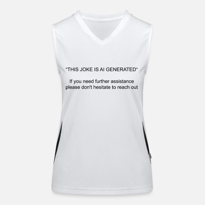 This joke is ai generated Women's Functional Contrast Tank Top