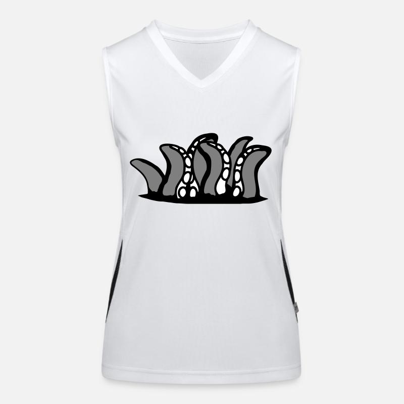 Tentakel Kraken Monster Boden Loch Alien Horror Funktionelles Kontrast-Tank Top für Frauen