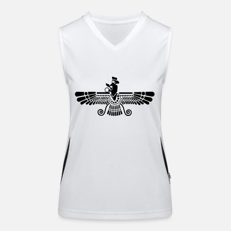 Ash (graumeliert) Farvahar / Zarathustra / Iran Funktionelles Kontrast-Tank Top für Frauen