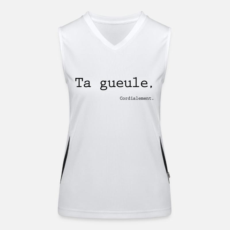 Ta gueule, cordialement. Débardeur respirant contrasté Femme