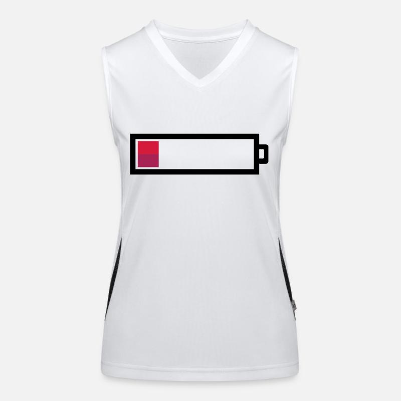 Leere Batterie Funktionelles Kontrast-Tank Top für Frauen