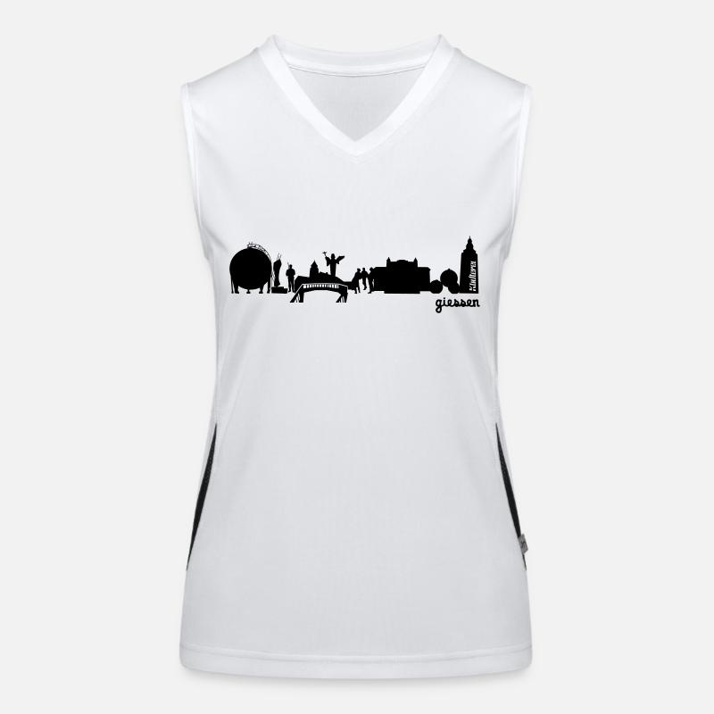Gießen Skyline Funktionelles Kontrast-Tank Top für Frauen
