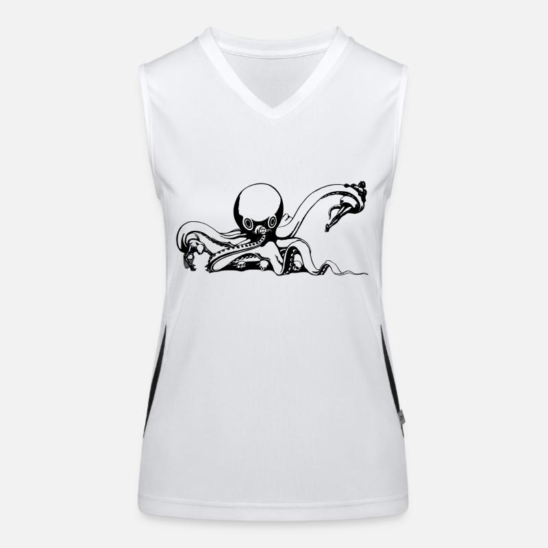 squid giant octopus octopus octopus squid sepia fish Women's Functional Contrast Tank Top