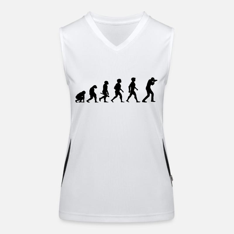 Evolution Photograph Photographer Camera Camera Women's Functional Contrast Tank Top