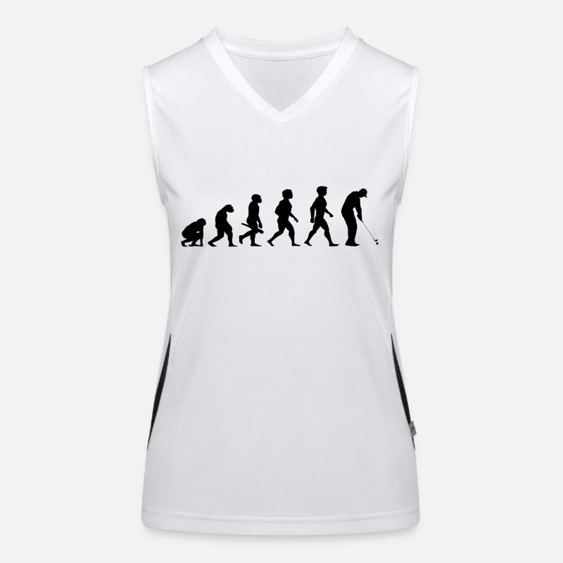 Evolution Golf Golfer Golfspieler Golfplatz Funktionelles Kontrast-Tank Top für Frauen