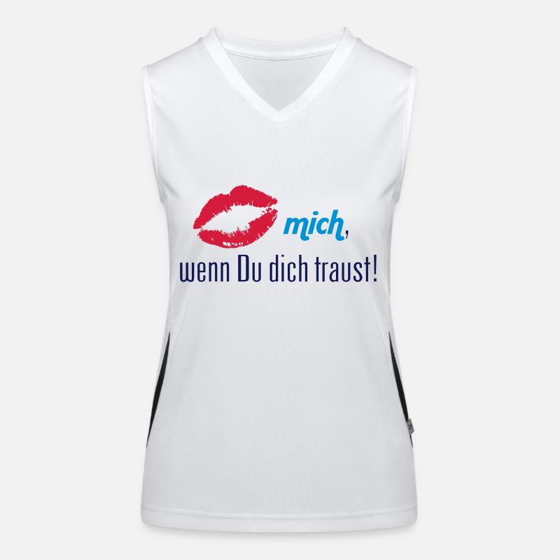 Küss mich, wenn Du dich traust! Vektor Vector Funktionelles Kontrast-Tank Top für Frauen
