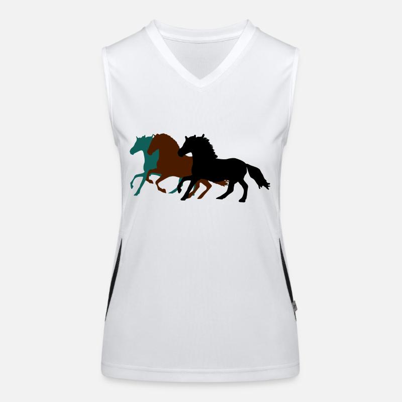 drei_pferde_pferd Funktionelles Kontrast-Tank Top für Frauen