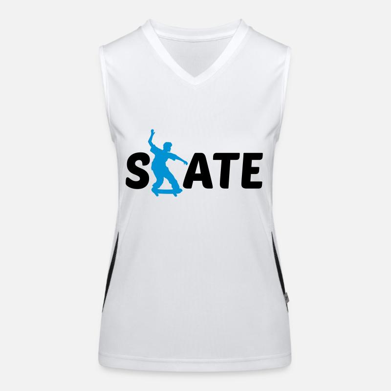 logo skate texte skateboard stunt trick conduire spas Débardeur respirant contrasté Femme