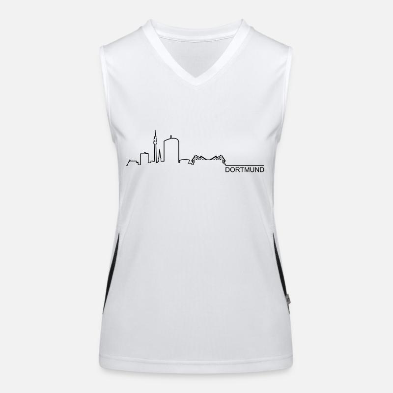Skyline Dortmund Silhouette Funktionelles Kontrast-Tank Top für Frauen