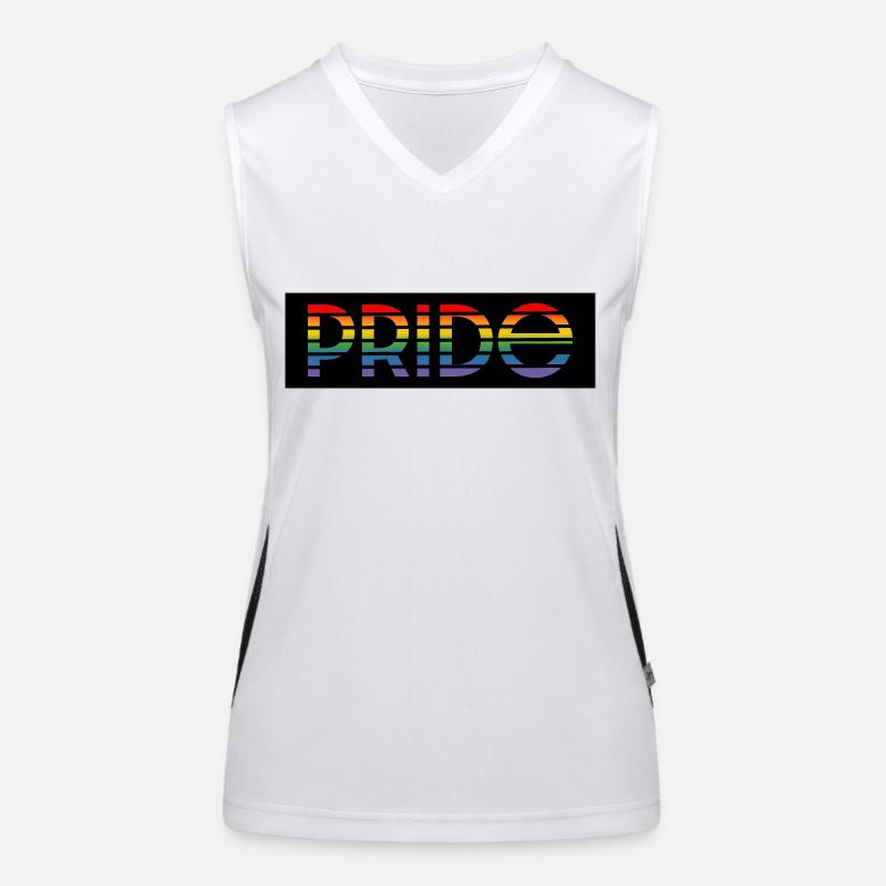 Pride rainbow black background Women's Functional Contrast Tank Top
