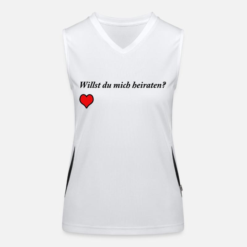 Heiratsantrag mit Herz Funktionelles Kontrast-Tank Top für Frauen