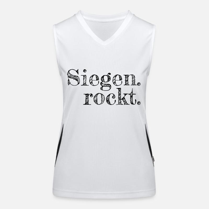 Siegen rockt - Textdesign mit Stadtnamen Funktionelles Kontrast-Tank Top für Frauen