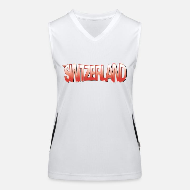 SWITZERLAND CLAIM Red gradient Women's Functional Contrast Tank Top