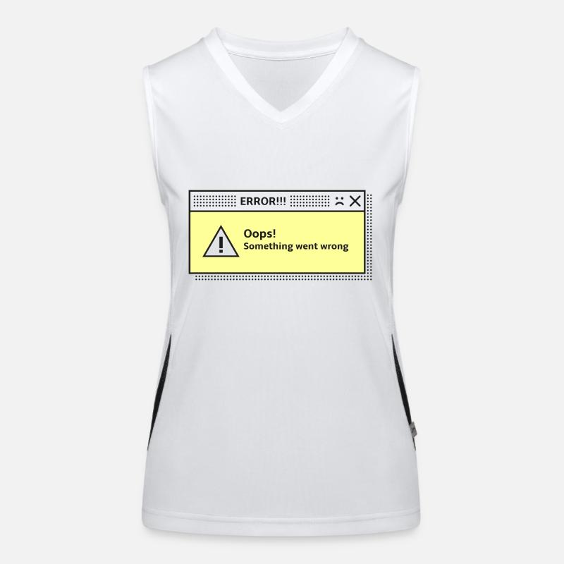 Warning Message System Dialog Error Computer Women's Functional Contrast Tank Top