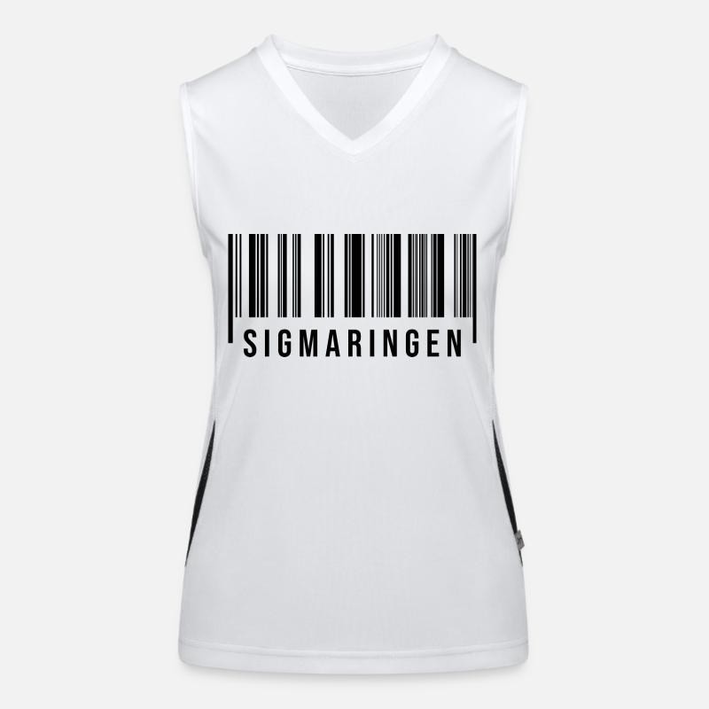 Schwaben Strichcode Sigmaringen Funktionelles Kontrast-Tank Top für Frauen