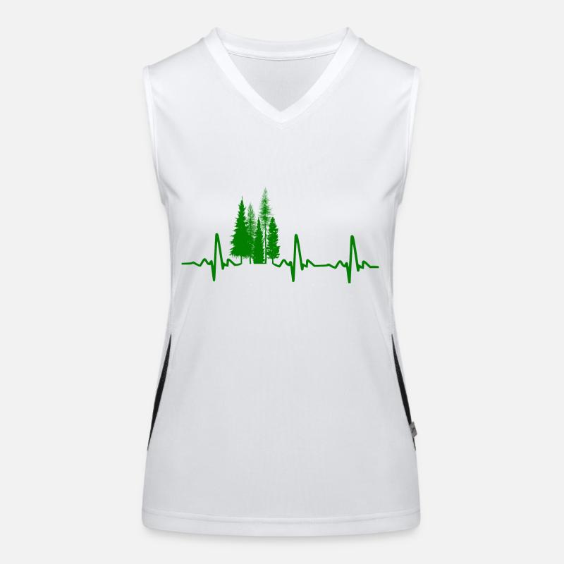 Wald Baum Herzschlag Ekg Funktionelles Kontrast-Tank Top für Frauen