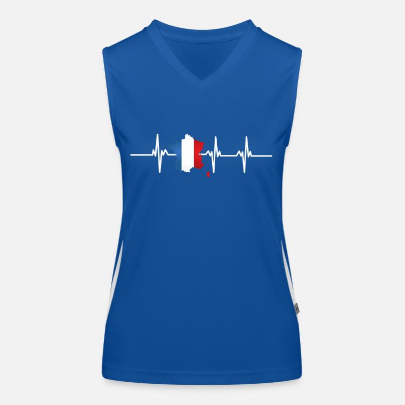 Heartbeat Frankreich Funktionelles Kontrast-Tank Top für Frauen