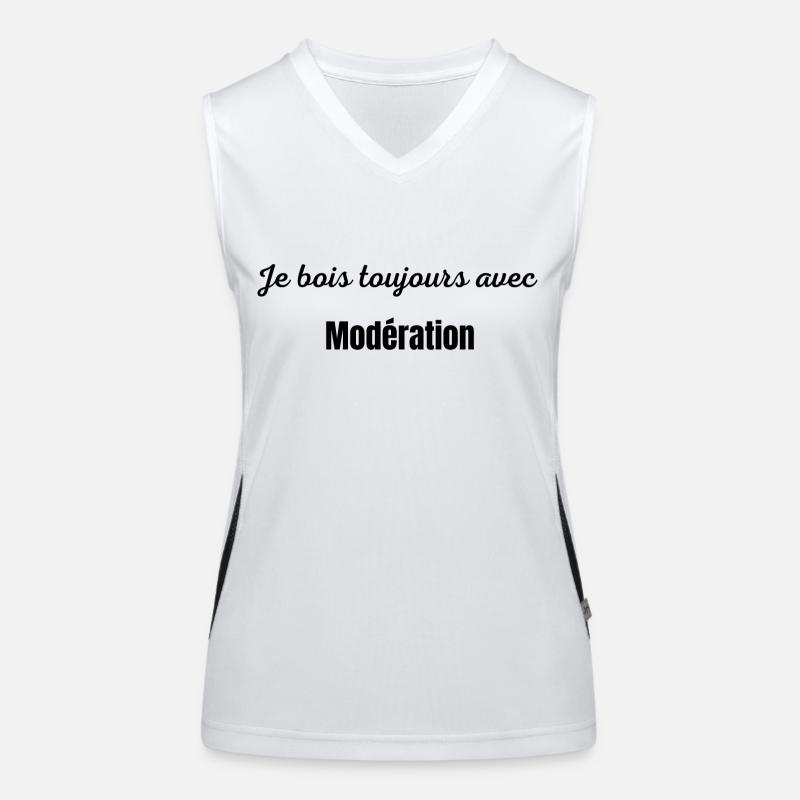 Je bois avec modération Débardeur respirant contrasté Femme