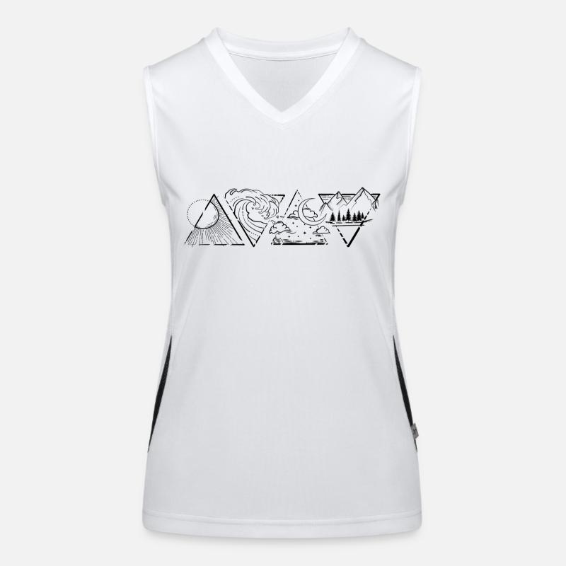 vier Elemente sw-ws quer Funktionelles Kontrast-Tank Top für Frauen