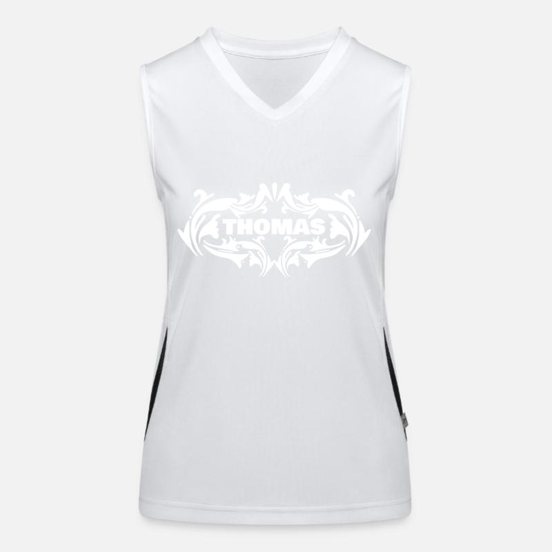 Name Thomas Funktionelles Kontrast-Tank Top für Frauen