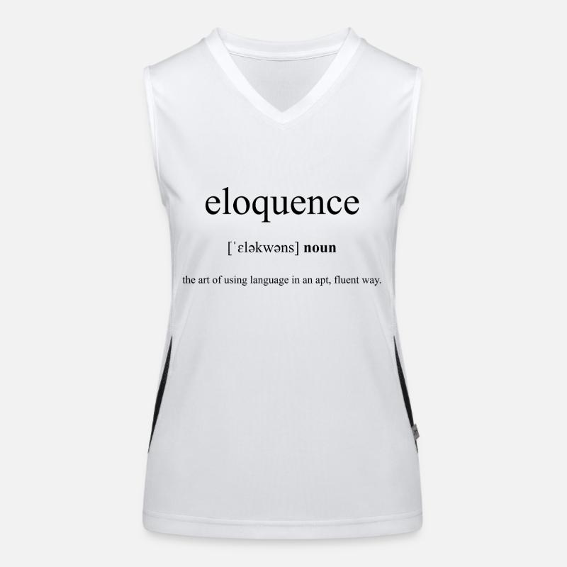 Eloquence | Eloquenz Definition Dictionary Funktionelles Kontrast-Tank Top für Frauen