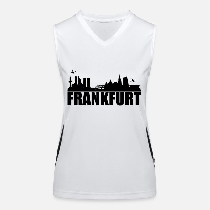 Frankfurt Skyline Silhoue Funktionelles Kontrast-Tank Top für Frauen