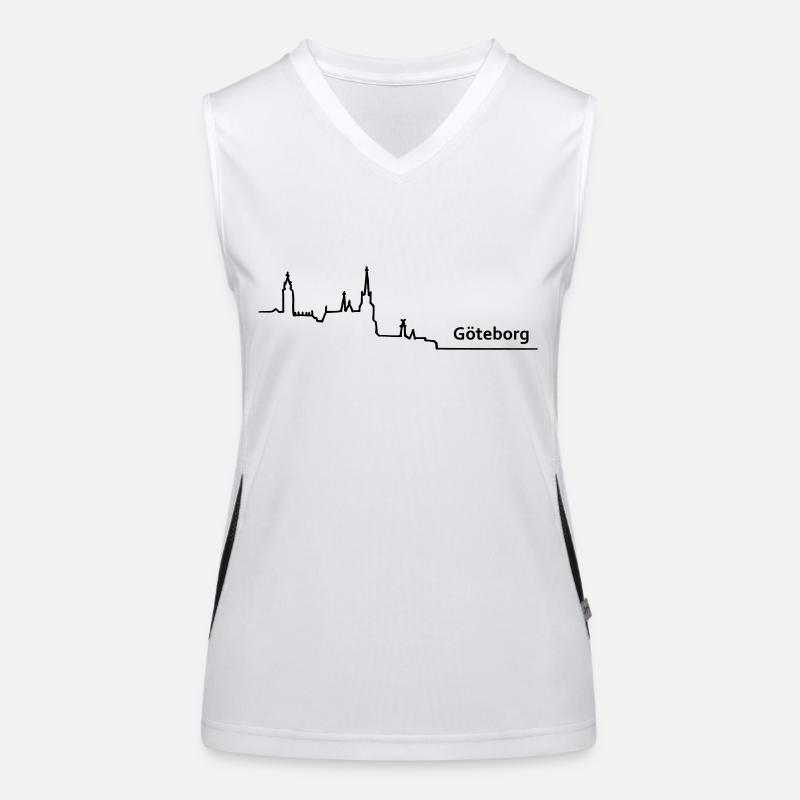 goeteborg skyline Funktionelles Kontrast-Tank Top für Frauen