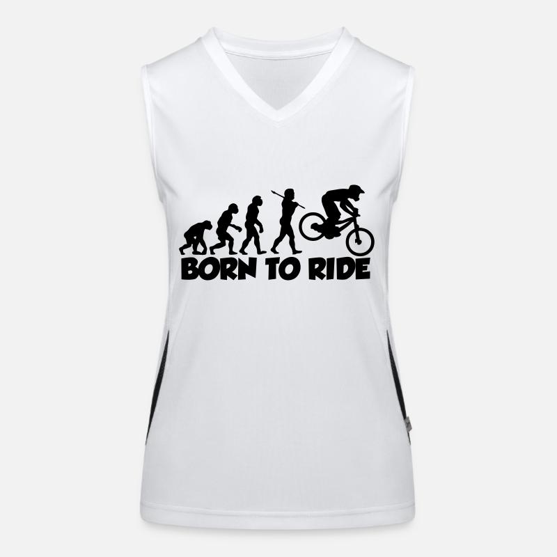 mtb evolution downhill born to ride Women's Functional Contrast Tank Top