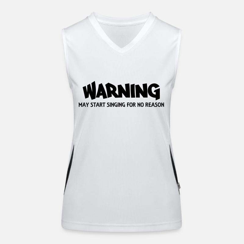 Warning! May start singing for no reason Funktionelles Kontrast-Tank Top für Frauen