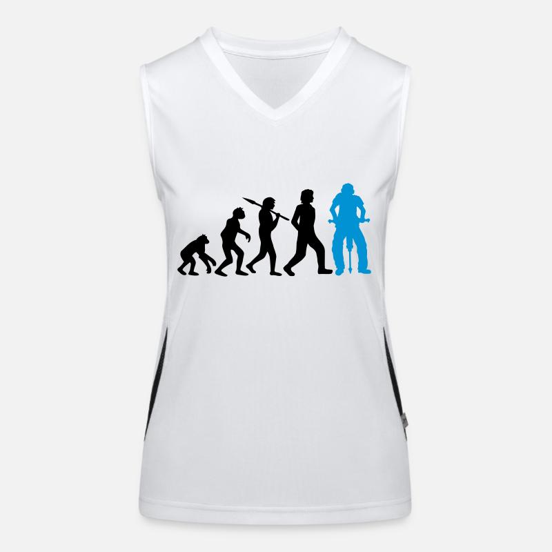 Logo Evolution Presslufthammer Funktionelles Kontrast-Tank Top für Frauen