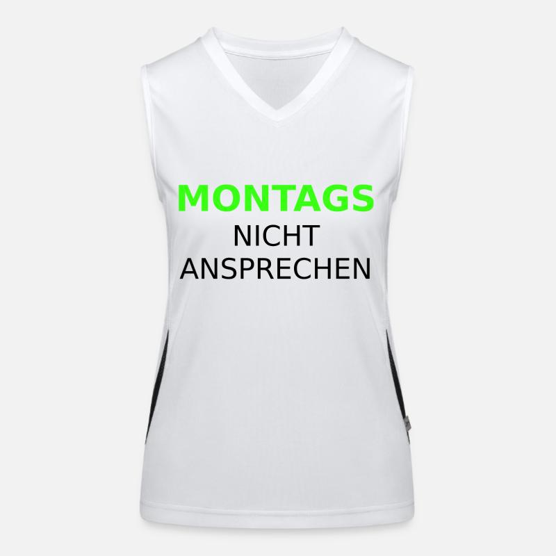 Montags nicht ansprechen Grün schwarz Funktionelles Kontrast-Tank Top für Frauen