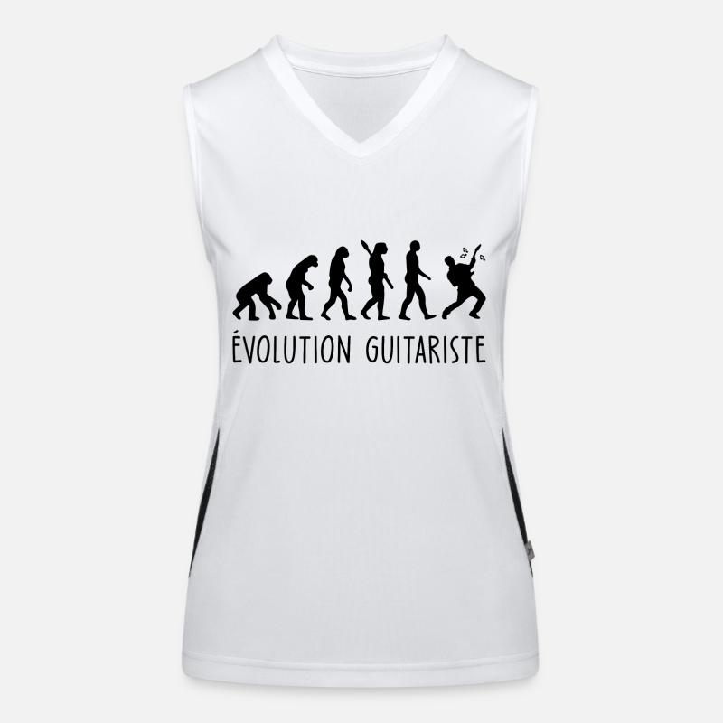 Évolution guitariste / Humour guitare Débardeur respirant contrasté Femme