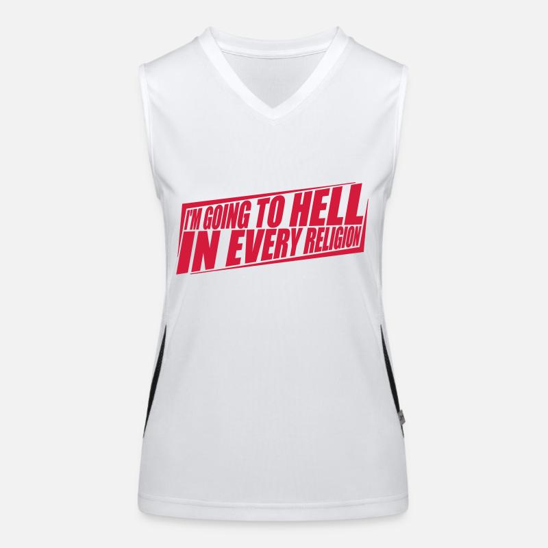 in going to hell Women's Functional Contrast Tank Top