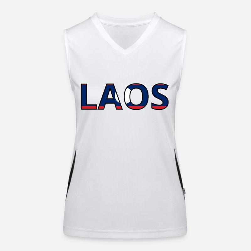 Laos Flag Women's Functional Contrast Tank Top