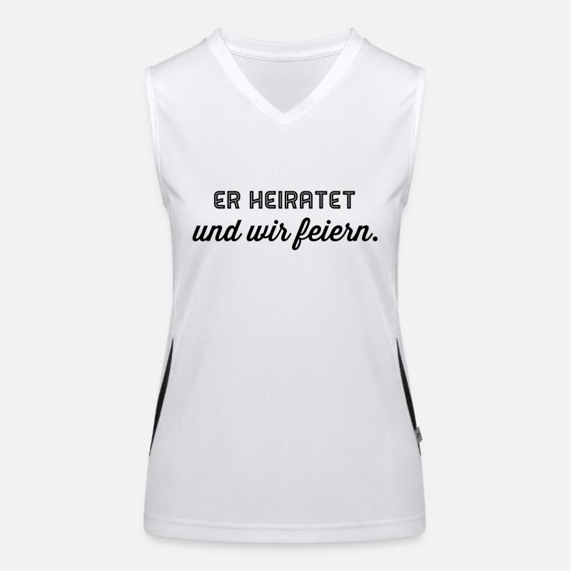 Er heiratet und wir feiern Funktionelles Kontrast-Tank Top für Frauen