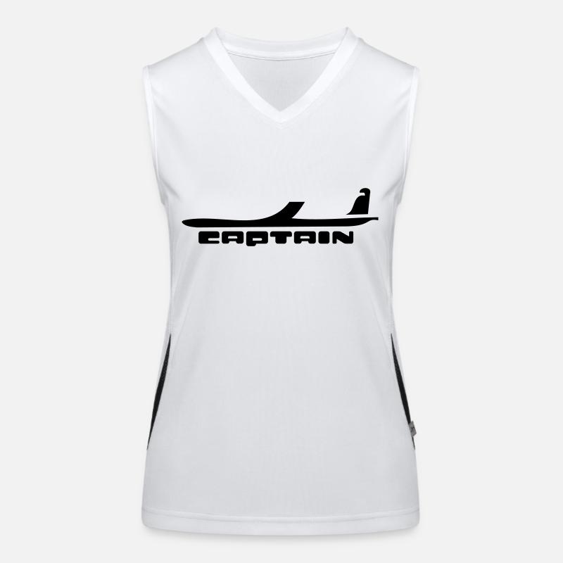 captain airplaine aircraft Women's Functional Contrast Tank Top
