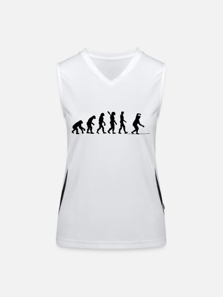 Slackline Geschenk Slackliner Tricklining - Funktionelles Kontrast-Tank Top für Frauen - Weiß/Schwarz - Vorne