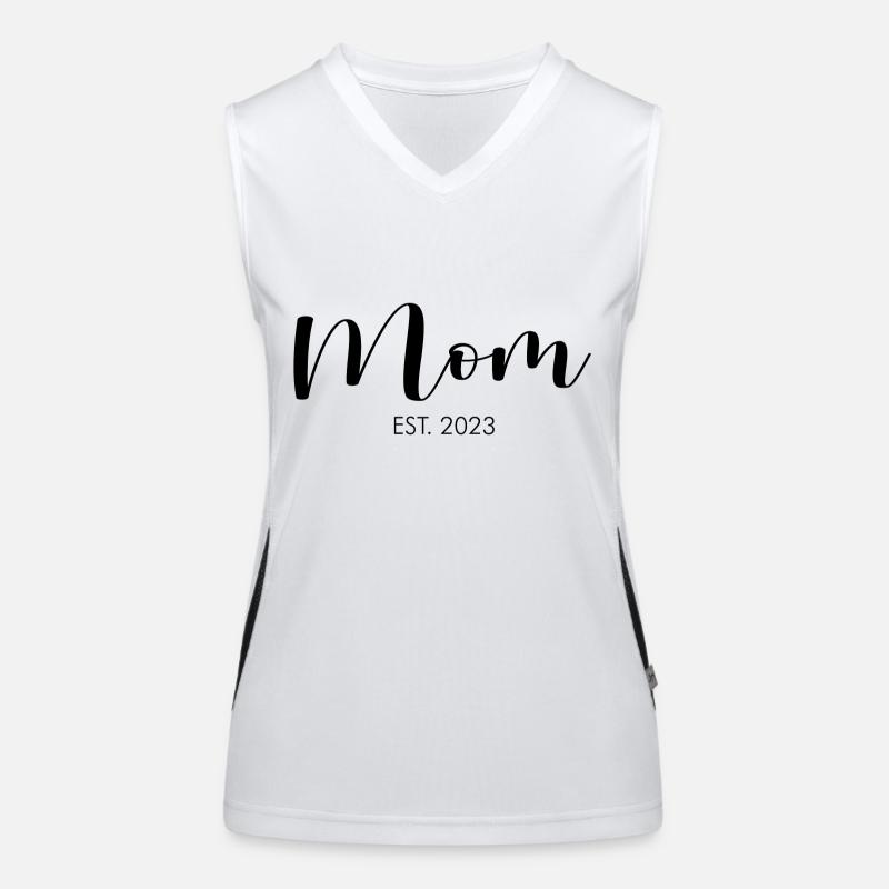 Mom est 2023 Mama Muttertag Funktionelles Kontrast-Tank Top für Frauen