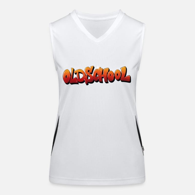 Oldschool Graffiti Schriftzug Funktionelles Kontrast-Tank Top für Frauen