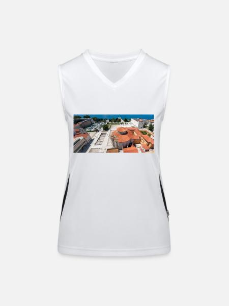 Kirche des Hl. Donatus Zadar, Kroatien - Funktionelles Kontrast-Tank Top für Frauen - Weiß/Schwarz - Vorne
