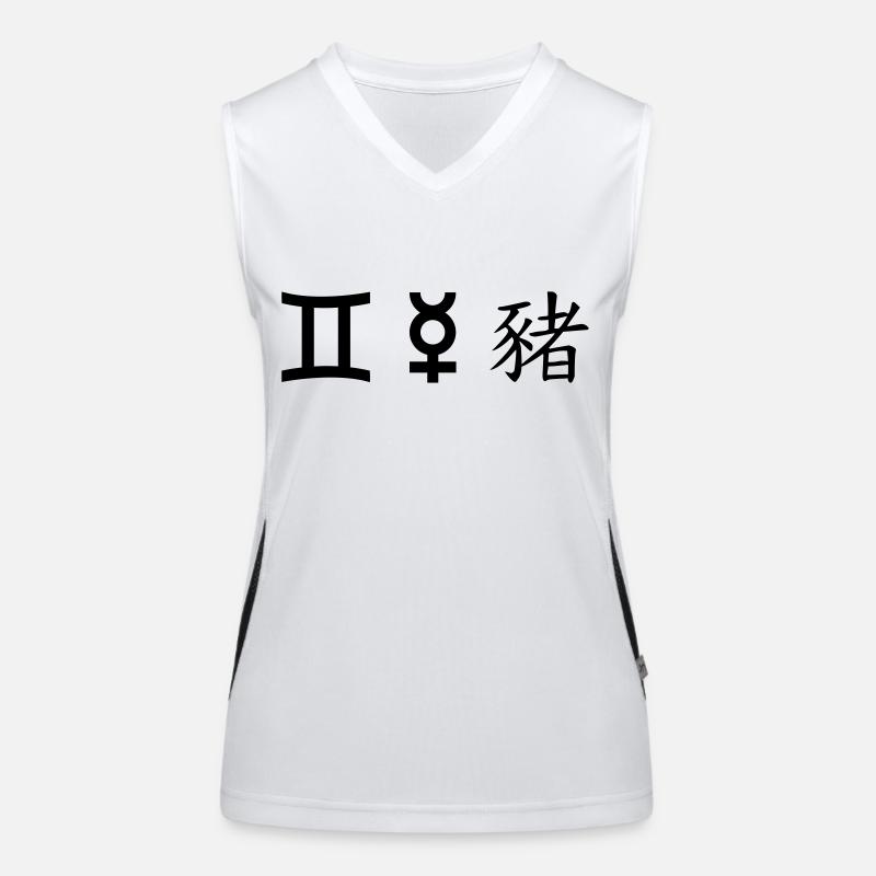 Gémeaux Gémeaux Mercure Cochon Débardeur respirant contrasté Femme