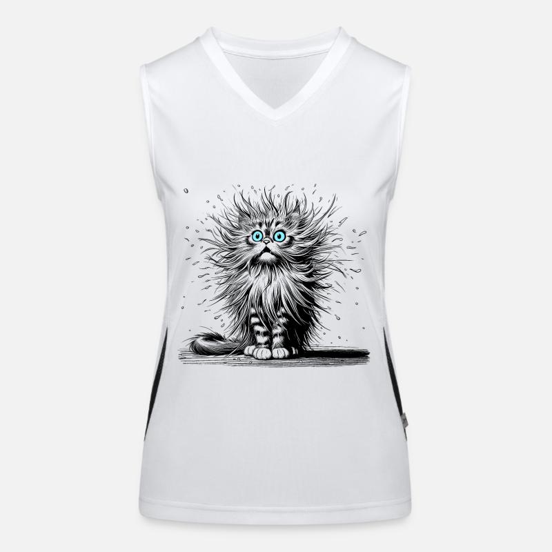 Katze witzig Funktionelles Kontrast-Tank Top für Frauen