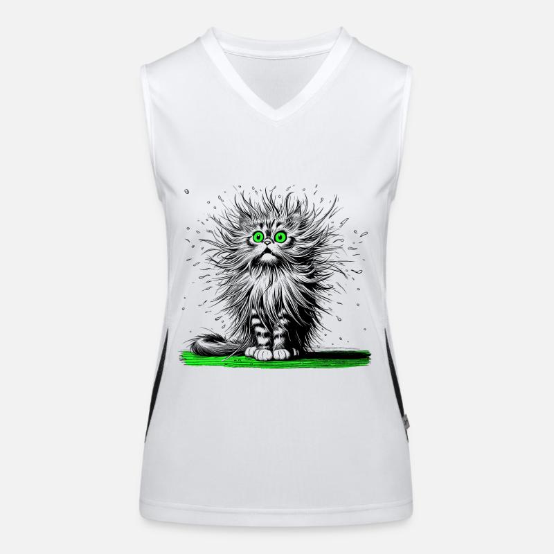 Cat, Comic, Funny, Funny Women's Functional Contrast Tank Top
