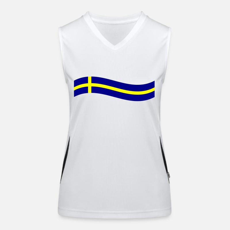 Drapeau de la Suède Débardeur respirant contrasté Femme