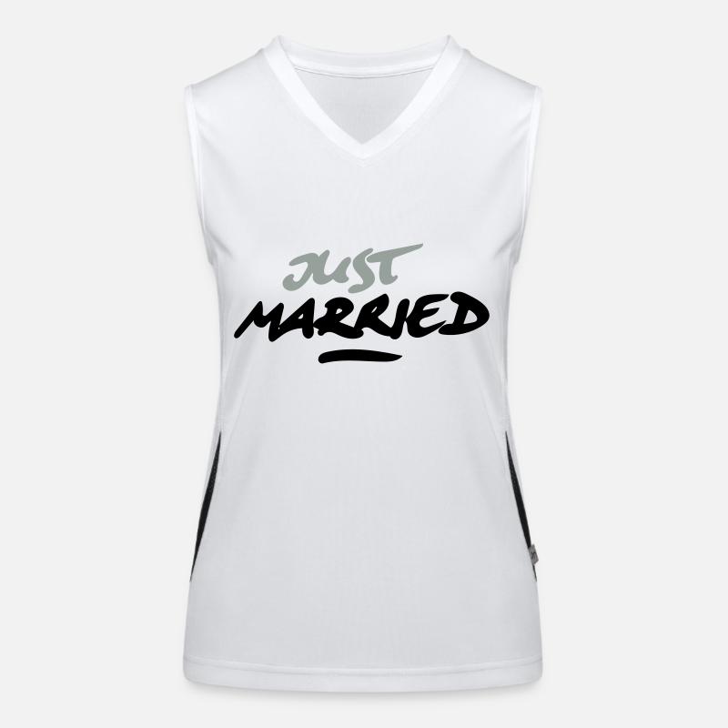 just married 2C Funktionelles Kontrast-Tank Top für Frauen