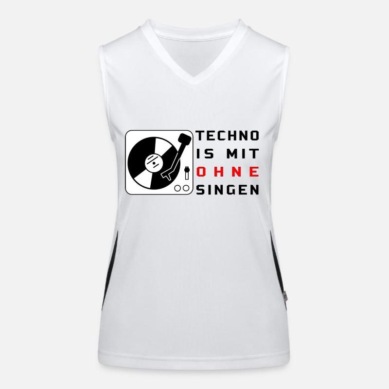 techno is mit ohne singen Funktionelles Kontrast-Tank Top für Frauen