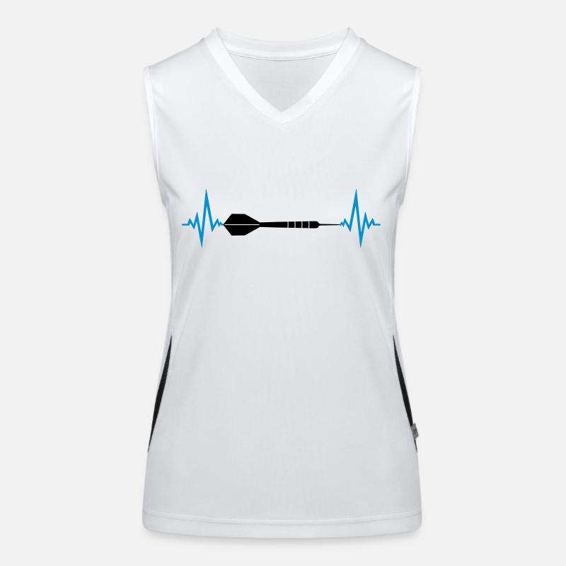 frequenz herzschlag puls logo text spielen darts v Funktionelles Kontrast-Tank Top für Frauen