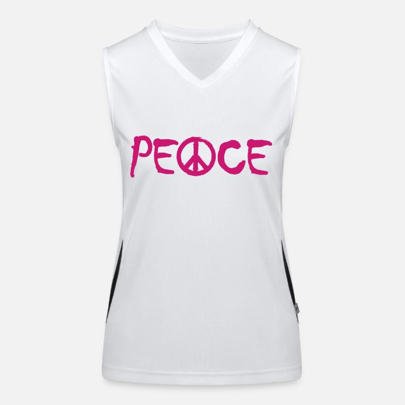 PEACE - with the A as a peace symbol Peace sign Women's Functional Contrast Tank Top